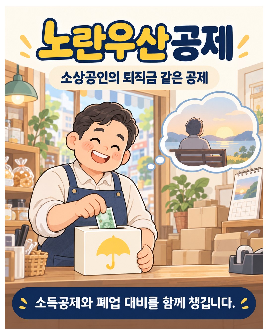 노란우산공제 — 소상공인의 퇴직금 같은 공제. 소득공제와 폐업 대비를 함께 챙김
