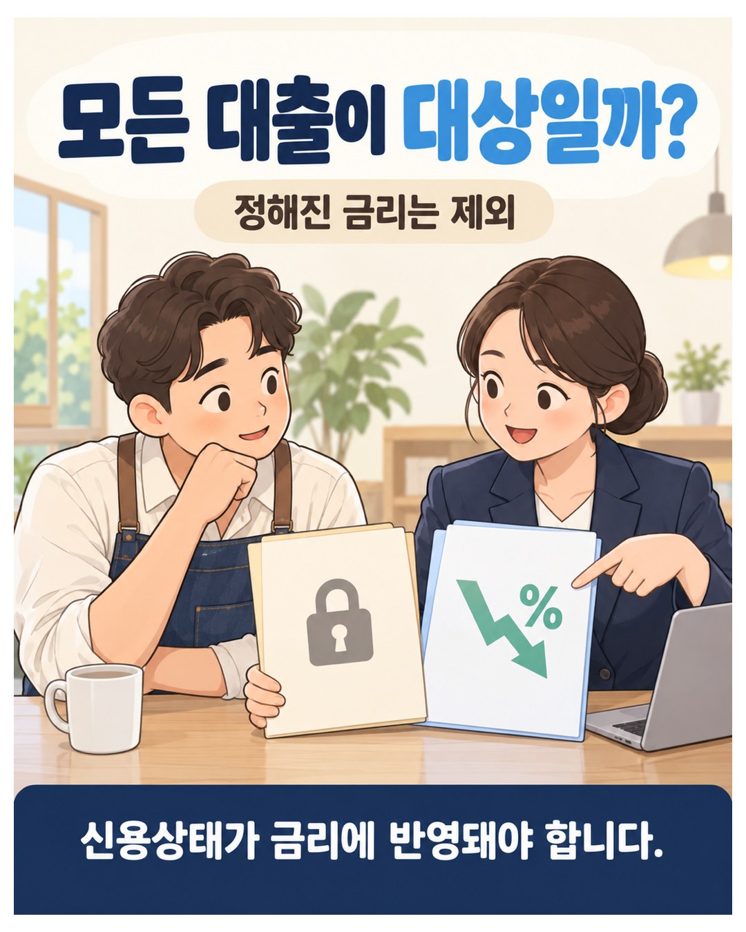 모든 대출이 대상일까 — 정해진 금리는 제외, 신용상태가 금리에 반영되는 대출이어야 함