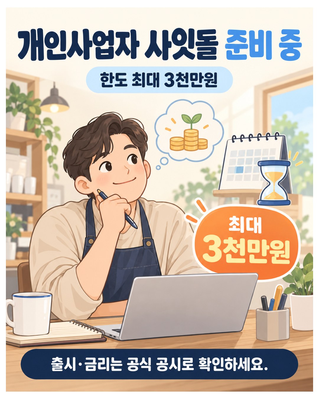 개인사업자 사잇돌 준비 중 — 한도 최대 3천만원, 출시·금리는 공식 공시로 확인