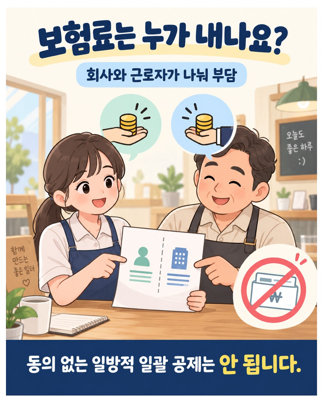 보험료는 회사와 근로자가 나눠 부담 — 동의 없는 일방적 일괄 공제는 안 됨