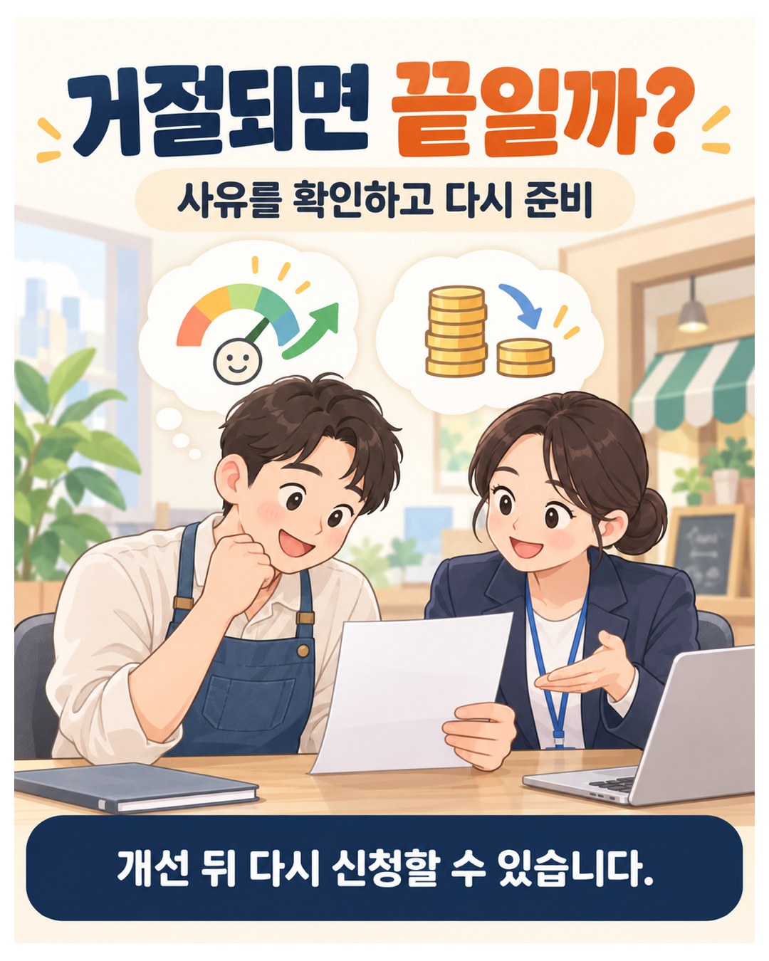 거절되면 끝일까 — 사유를 확인하고 다시 준비, 신용상태 개선 뒤 다시 신청할 수 있음