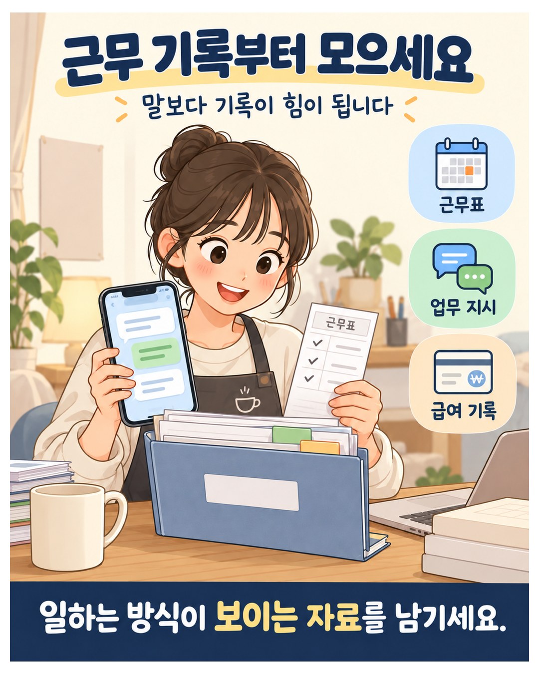 근무 기록부터 모으세요 — 근무표·업무 지시·급여 기록, 일하는 방식이 보이는 자료를 남기기