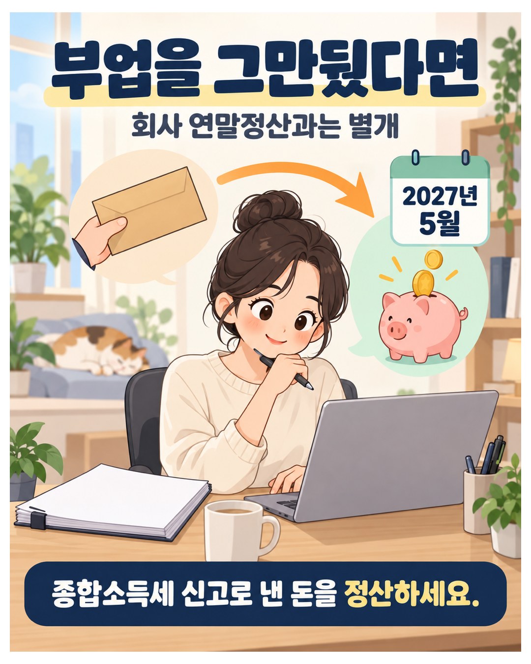 부업을 그만뒀다면 — 회사 연말정산과는 별개, 2027년 5월 종합소득세 신고로 낸 돈을 정산